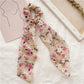 New Fashion Print Bow Scrunchies Hair Ribbon For Women Elastic Hair Band Girls Horsetail Hair Ties Hair Accessories