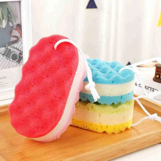 Three-layer Bath Sponge Body Brush Shower Skin Clean Massage Cleaning Shower Brush Skin Remover For Kids Adults