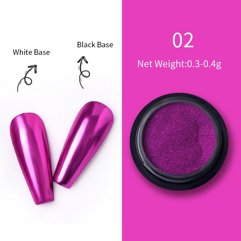 1Box Nail Metal Glitter Powder Metallic Colorful Dust Metal Effect Nail Glitter Gold Nail Art UV Gel Polish Flakes Dust