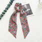 New Fashion Print Bow Scrunchies Hair Ribbon For Women Elastic Hair Band Girls Horsetail Hair Ties Hair Accessories
