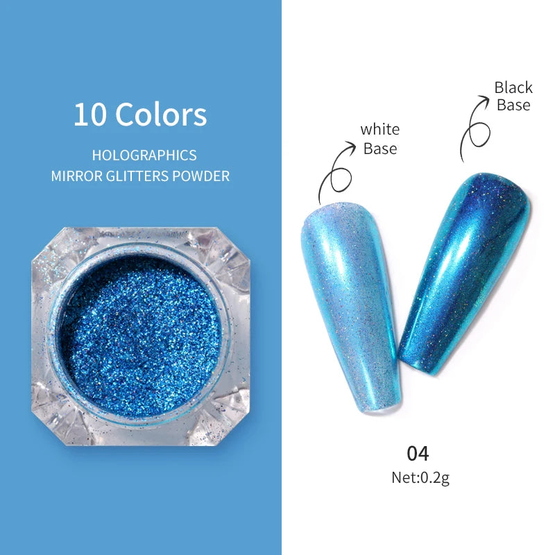 1Box Nail Metal Glitter Powder Metallic Colorful Dust Metal Effect Nail Glitter Gold Nail Art UV Gel Polish Flakes Dust