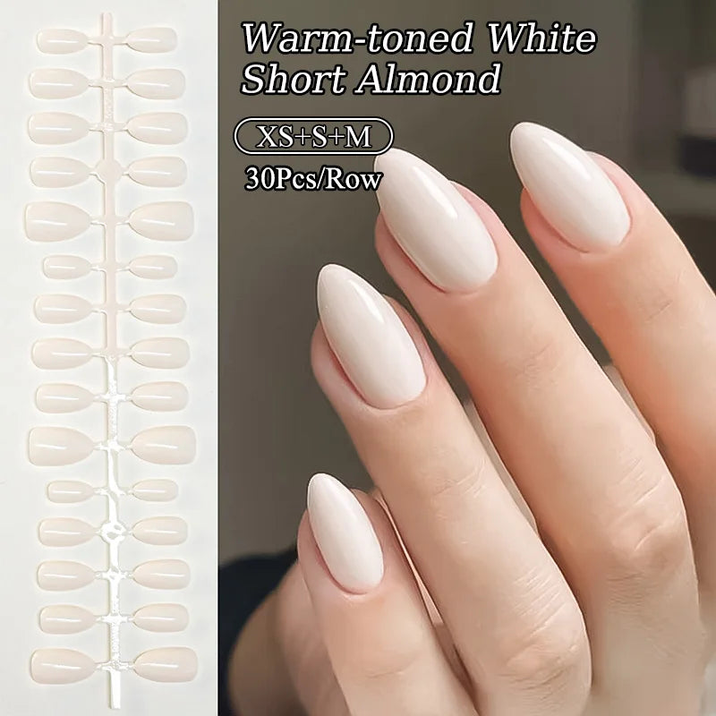 30Pcs Matte Nude Fake Nail Fashion Press on Quick Extension Wearable False Nails Simple Full Cover Nail Tips Manicure Nail Art