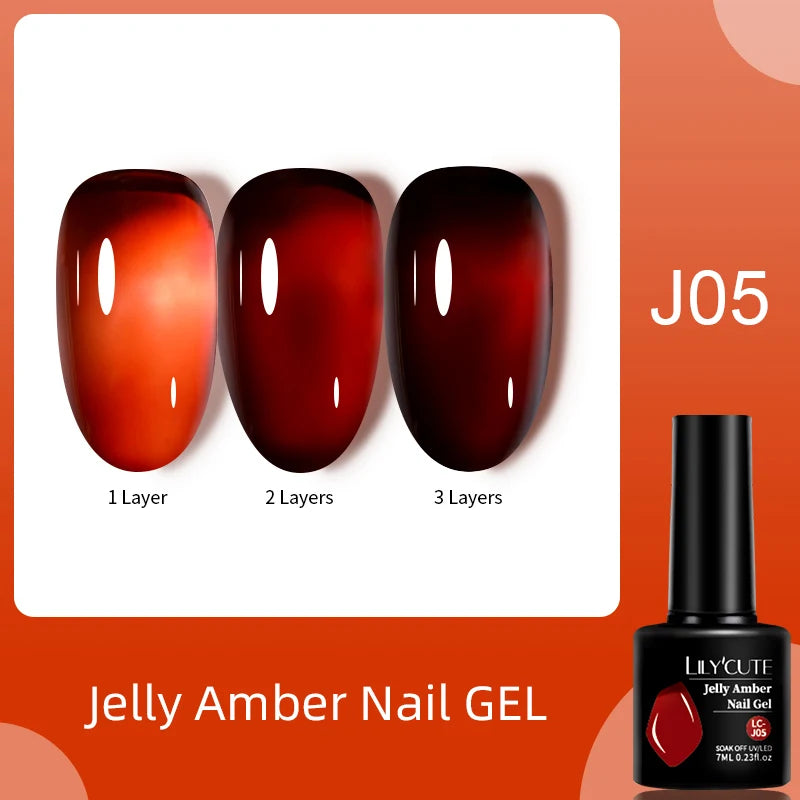 LILYCUTE Fluorescent Nail Gel Polish Orange Red Neon Bright Color Summer Series Soak Off For Manicure Nail Art UV Gel Varnish