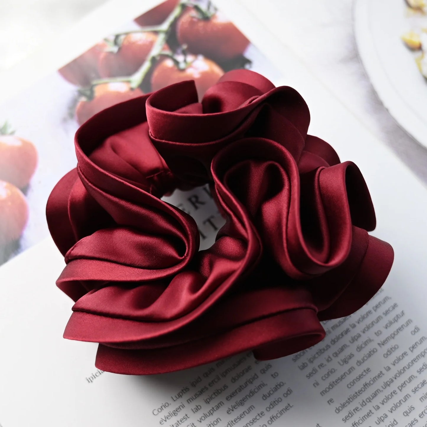 Scrunchies for Hair New Fashion Luxury Satin Silk Hair Loop Bud Shaped HairTies Hair Scrunch for Girls  Headwear