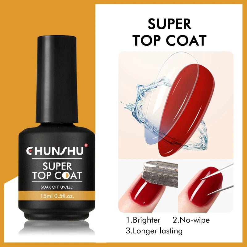CHUNSHU 15ML Strong Base Coat For Manicure Hybrid Nail Art Long Lasting Transparent Base Gel Semi Permanent Reinforcement