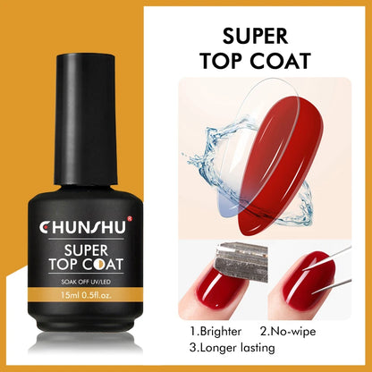 CHUNSHU 15ML Strong Base Coat For Manicure Hybrid Nail Art Long Lasting Transparent Base Gel Semi Permanent Reinforcement