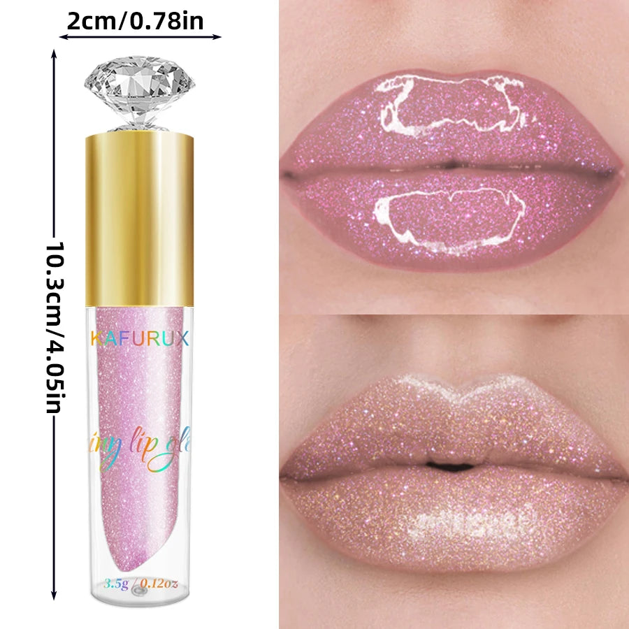 9 colors diamond shimmer glitter lip gloss moisturizing liquid lipstick pearl color lip glaze sexy red pink lip makeup gifts