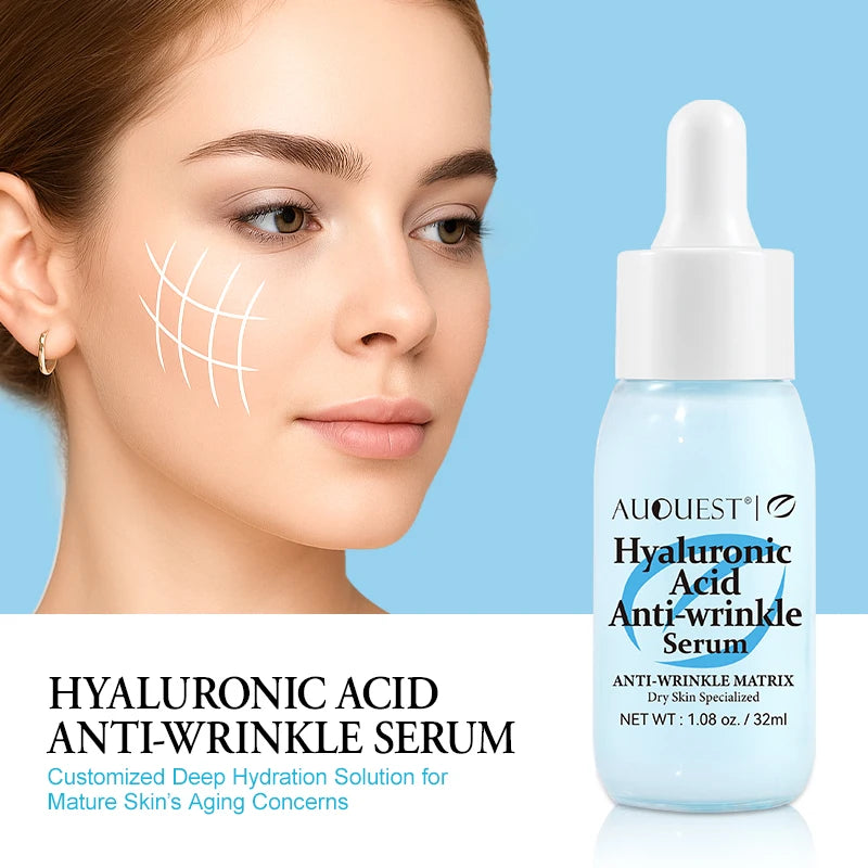AUQUEST Hyaluronic Acid Anti-Wrinkle Face Serum Anti-Aging Lifting Firming Brightening for Glowing Skin Facial Care