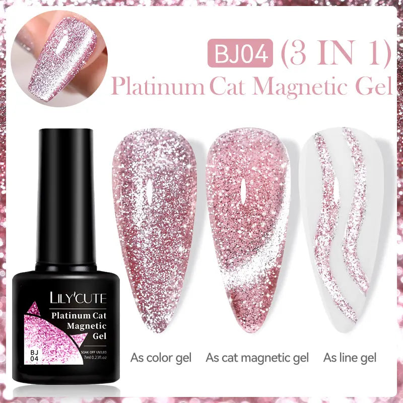 LILYCUTE 7ML Auroras Glitter Thermal Gel Nail Polish Temperature Color Changing Semi Permanent Soak Off Nail Art UV Gel Varnish