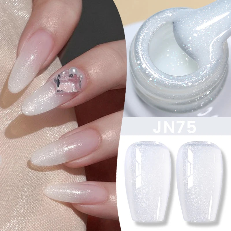 BORN PRETTY 10ml Flow Light White Cat Magnetic Gel Nail Polish Ultra Shine Soak Off UV Gel Mirror Glass Bead Gel Nail Art