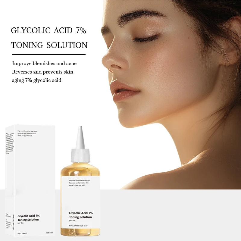 ENVISHA Face Skin Care 100ML Glycolic Acid 7% Toning Solution To Remove Acne And Moisturizing Skin Rejuvenating Deep Hydration