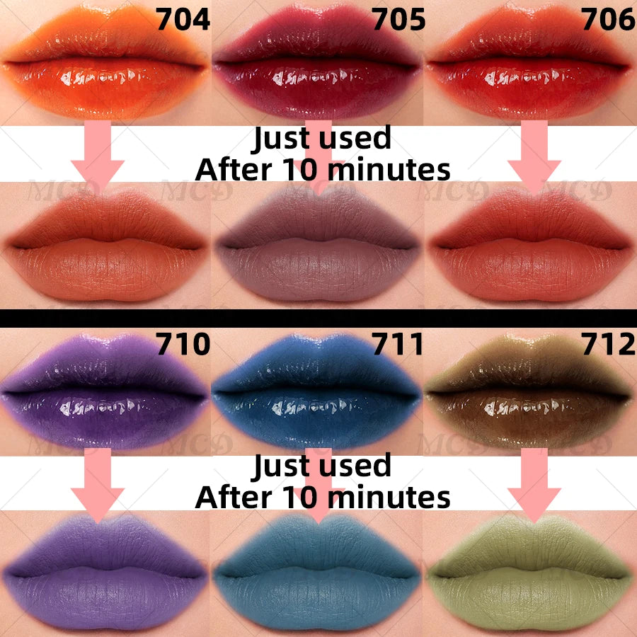 Waterproof Matte Lip tint Long-lasting Lip Glaze Sexy Plump Lip Glow Oil Velvet Lip Gloss Stain Makeup Full Color Lip Cosmetic