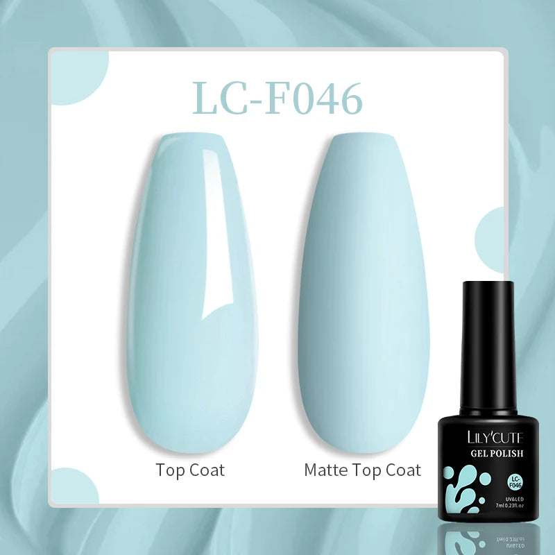 LILYCUTE 7ML Eggshell Gel Nail Polish White Black Material Semi Permanent Autumn Varnish With Any Color Gel Soak Off UV Manicure