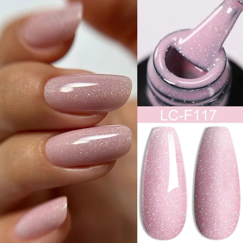 LILYCUTE 7ML Auroras Thermal Gel Nail Polish Nude Dark Purple Glitter Gradient Temperature Color Changing Nail Art Gel Varnishes