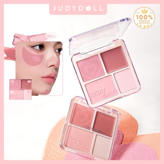 Judydoll 2-in-1 Blush & Highlighter Palette-Blush Cream, Radiant Matte Highlighter, Versatile Palette, Gift for Friends, Date