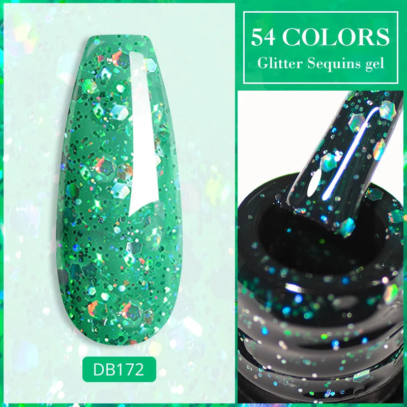 Mtssii 7ml Reflective Glitter Thermal Gel Nail Polish Color Changing Gel Semi-permanent Nail Art Varnishes Soak Off UV LED Gel