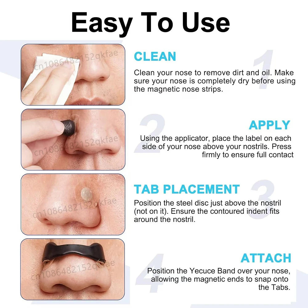 Skin Safe Magnetic Nose Strips,Sport Nasal Dilator,Intake Breathing Nasal Strip Starter Kit Boost Oxygen Snore Reducing Aids