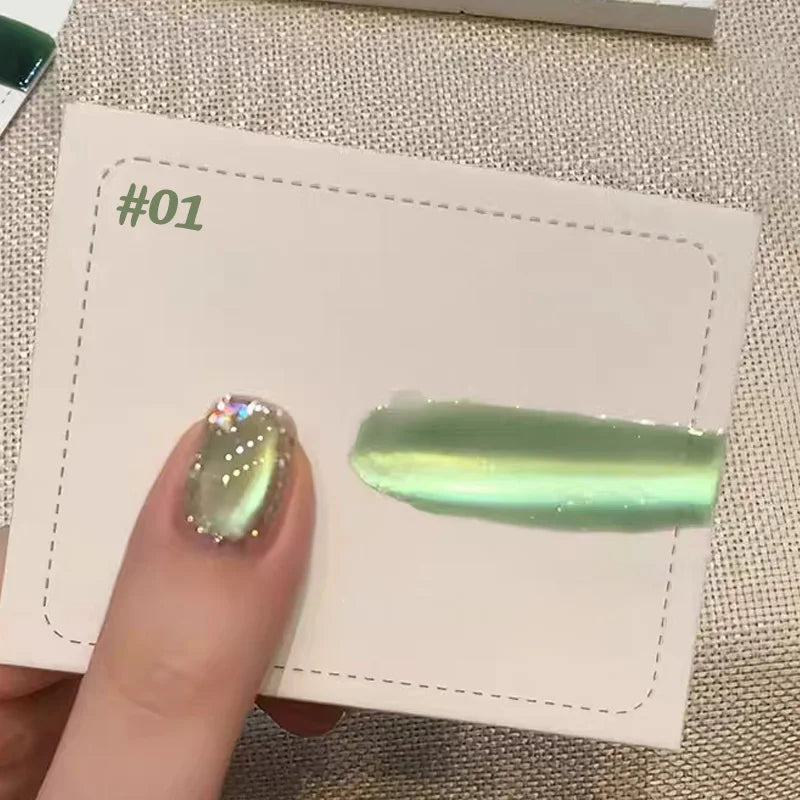 MIANEL 12ml Green Cat Magnetic Gel Nail Polish Spider Lily Varnish Soak Of UV Light Nails Nail Salon Winter Nails 1-21pcs