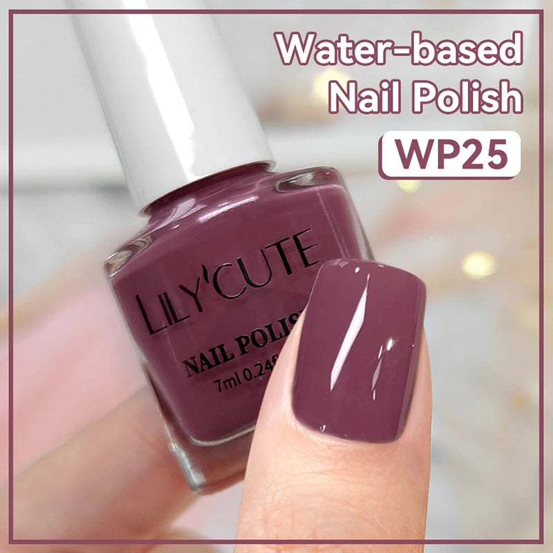LILYCUTE 7ml Water-Based Nail Polish 40 Colors Long Lasting Quick Drying No Need of Lamp to Cure Nail Supplies For Nail Manicure