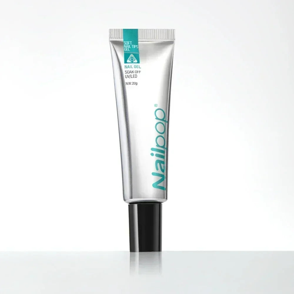 Nailpop Pro Soft Nail Tips Gel Glue 20g Adhesive Fake Nails Long Lasting Soak Off UV Gel Nail Polish Manicure Products for Nails