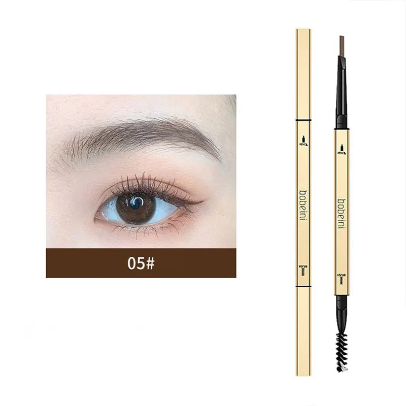 Small gold bar double-ended eyebrow pencil three-dimensional eyebrow shape long-lasting without smudging, slender and natural