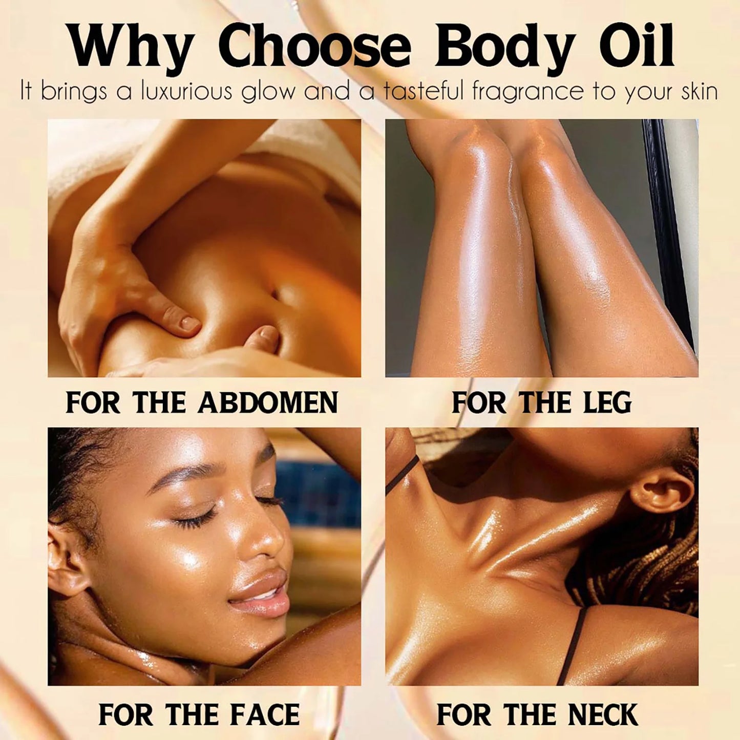 AILKE Whitening Body Oil, Moisturizing, Nourishing, Glowing, Brighten, Smooth Skin, Reduce Dark Spots, For All Skin Types, 300ml