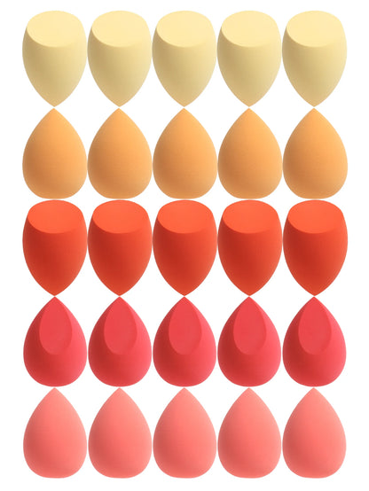 25 Beauty Eggs (Makeup Sponges), Foundation Make-Up Mixed Beauty Sponges, Liquid, Cream and Powder Flawless, Multi-Color Makeup