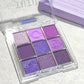 Purple tassel nine-color eyeshadow, smoked violet makeup, pearlescent matte, nine-square grid color eyeshadow palette