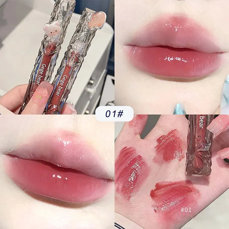 Gege Bear Crystal Mirror Water Lip Gloss – Hydrating, Ultra-Moisturizing, High Shine Glossy Lip Tint for Fuller Lips