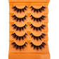 New Cat Eye Lashes 5D Fluffy Faux Mink Lashes 8D Volume Wispy Long Lashes Fake Eyelash Russian Strips 5 Pairs Pack Makeup
