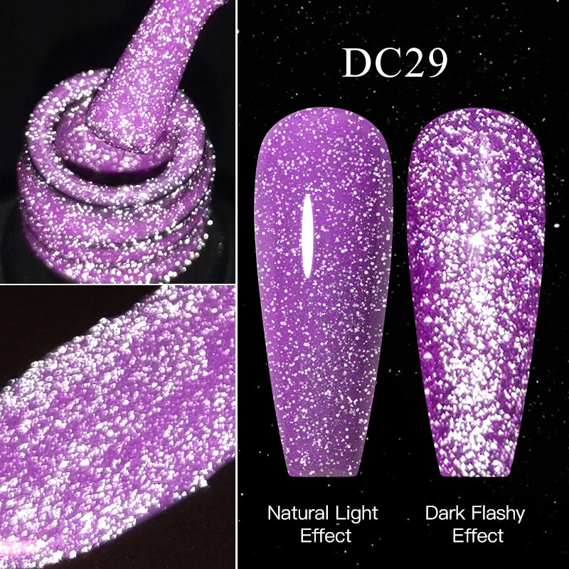 Mtssii 7ml Reflective Glitter Thermal Gel Nail Polish Color Changing Gel Semi-permanent Nail Art Varnishes Soak Off UV LED Gel