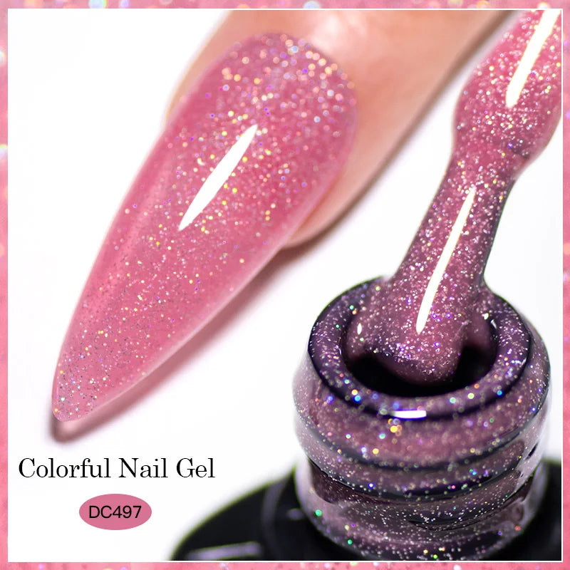 Mtssii 7ML Colorful Reflective Gel Nail Polish Glitter Sparkling Flash Glitter Gel Polish Semi Permanent Varnish Soak Off Nails