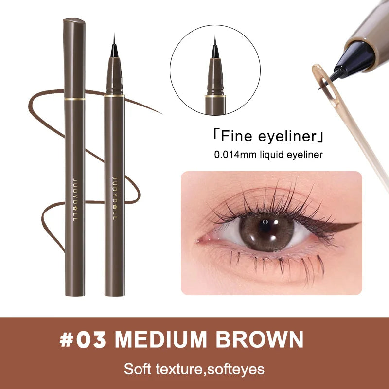 Judydoll Precision Liquid Eyeliner Pen, Ultra-Fine Tip, Waterproof, Smudge-Proof, 24-Hour Long-Lasting, Perfect for Lash Line