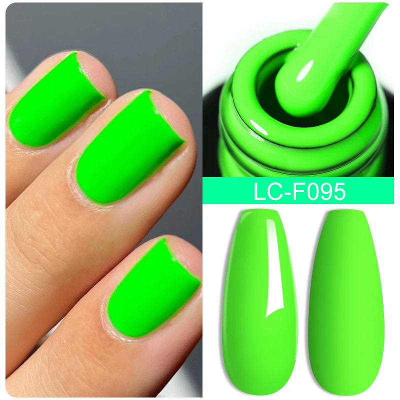 LILYCUTE Fluorescent Nail Gel Polish Orange Red Neon Bright Color Summer Series Soak Off For Manicure Nail Art UV Gel Varnish