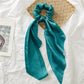 2023 Fashion Print Chiffon Long Ribbon Scrunchies Women Girls Ponytail Scarf Elastic Hair Bands Ties Hair Accessories Wholesale