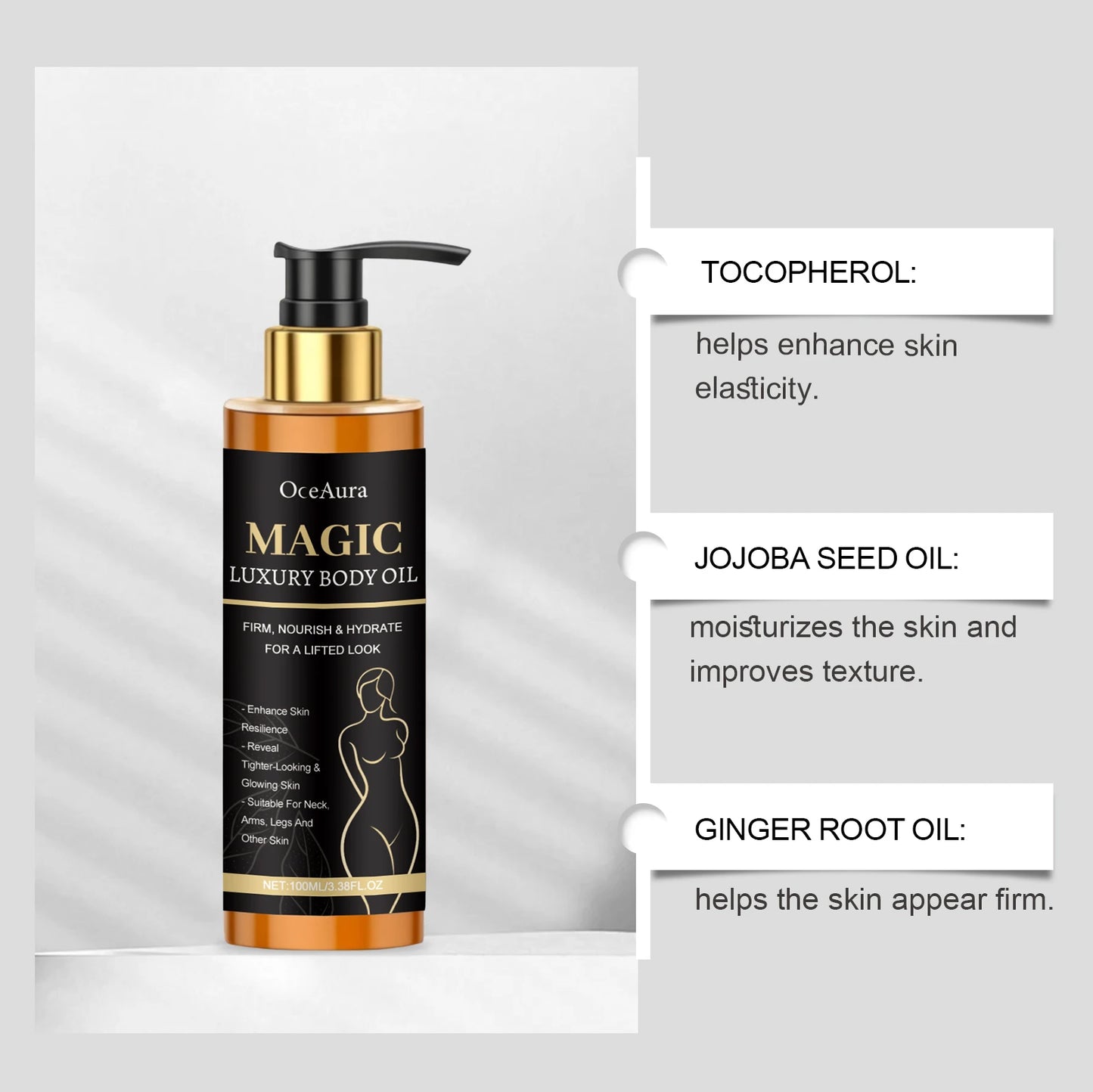 Body Oil Magic Luxury Improving Elasticity Keep Brightening Nourish Improve Sagging Smooth Moisturizing Massage Essential Oil