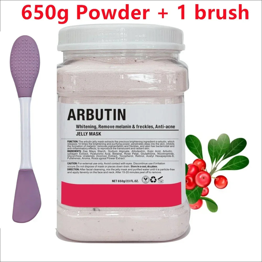 650g Chamomile Hyaluronic Acid Facial Moisturizing Mask Powder with Silicone Brush Increasing Skin Elasticity Rose Jelly Mask