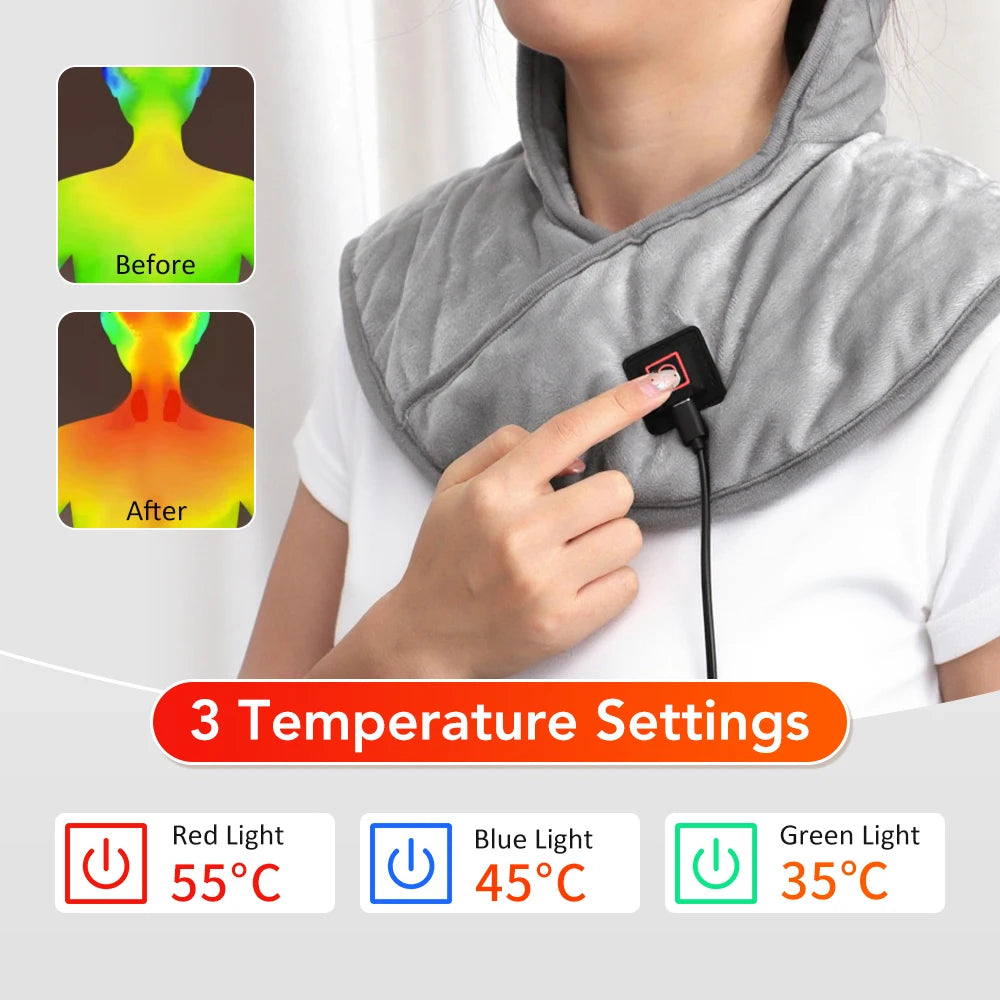 USB Powered Heating Pad for Shoulder Fatigu Relief Constant Temperature Hot Compress Neck and Shoulder Heated Shawl Warmer