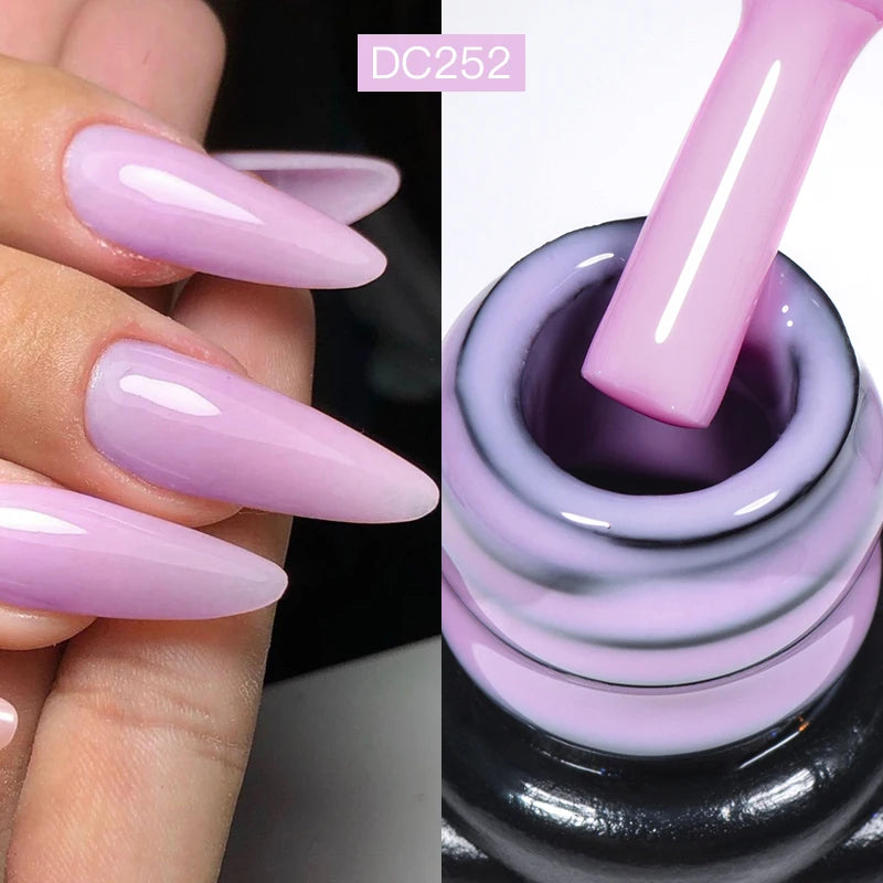 Mtssii 7ml Glitter Rubber Base Gel Polish Gold Sequins Pink White Base Gel Top Coat Soak Off UV LED Nail Art Varnish Manicure