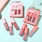 Mini Velvet Matte Lip Gloss Set, 4-Piece Non-Fading, Non-Stick Cup, Long-Lasting Fruit Scented Lip Tint, Smooth and Lightweight