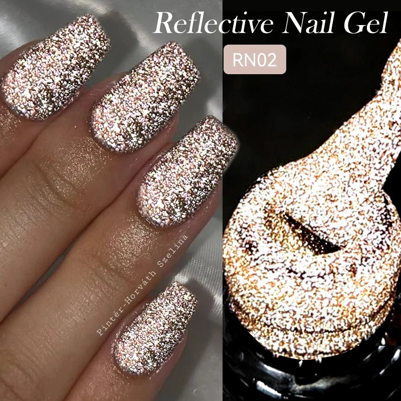 LILYCUTE 5ml Line Art Gel Nail Polish Gold Silver DIY Drawing Gel Reflective Glitter Design Semi Permanent Painting Gel Varnish