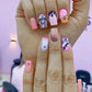 24pcs Halloween Cute Cartoon French Fake Nails Nude Pink Square Press On Nails With Pumpkin Ghost Designs Professional Nail Art