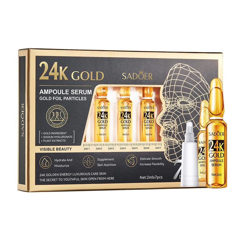 Vitamin C Face Whitening Serum Dark Spots Freckles Removal Hyaluronic Pore Minimizer Anti Aging Wrinkle Remove Golder Essence