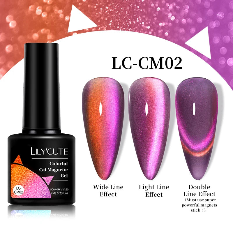 LILYCUTE 7ML Auroras Glitter Thermal Gel Nail Polish Temperature Color Changing Semi Permanent Soak Off Nail Art UV Gel Varnish