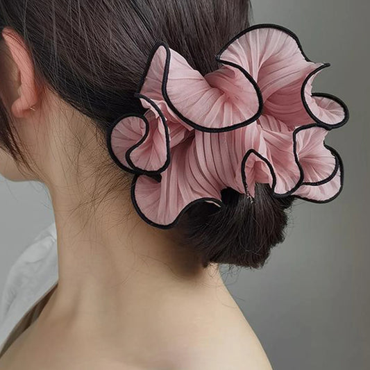 Korean Fashion Big Scrunchies For Girls Pink White Hairties For Bun Hairstyle Hair Bands Hair Accessories For Women Headwear