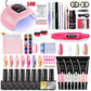 Limegirl Nail Set Nail Gel Tools Kit 54W Nail Lamp 18/12/7 Colors UV Gel Nail Polish Kit Contains Nail Drill Machine Nail Kit