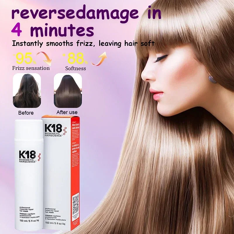 Original 150ML K18 Leave-In Repair Hair Mask Treatment Regenerative Repair Dry Chemically Damaged Hair 4 Minutes Fast Moisturize