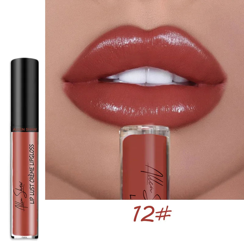 12-Color Women’s Lipstick & Lip Gloss Set – Waterproof, Long-Lasting, Moisturizing, Vivid Colorful Lip Makeup