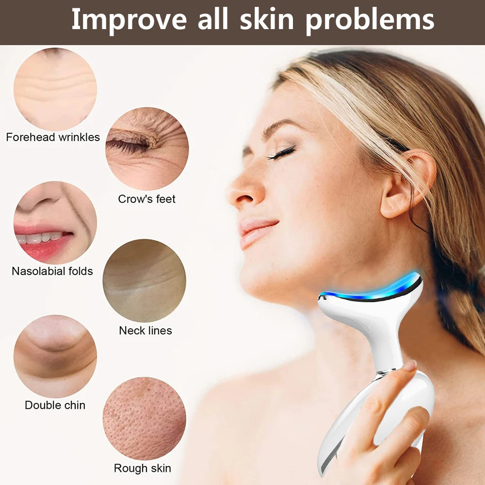 Facial Massager EMS Facial Microcurrent Neck Face Lifting Massager Red Light Therapy Anti-aging Massager Skin Tightening Device