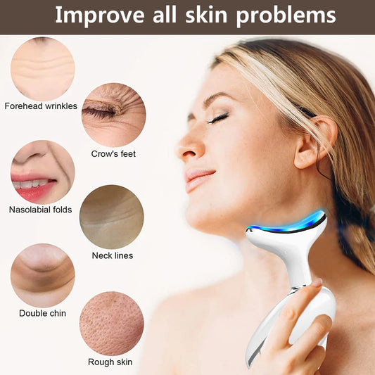 Facial Massager EMS Facial Microcurrent Neck Face Lifting Massager Red Light Therapy Anti-aging Massager Skin Tightening Device